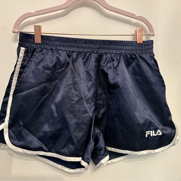 Fila Women's Athletic Shorts in Black with Gold Trim - Picture 3 of 3